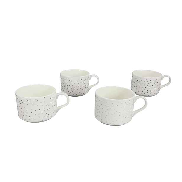 Set 4ks Porcelánový šálek Modern Dots 150 ml 4 barvy, by inspire