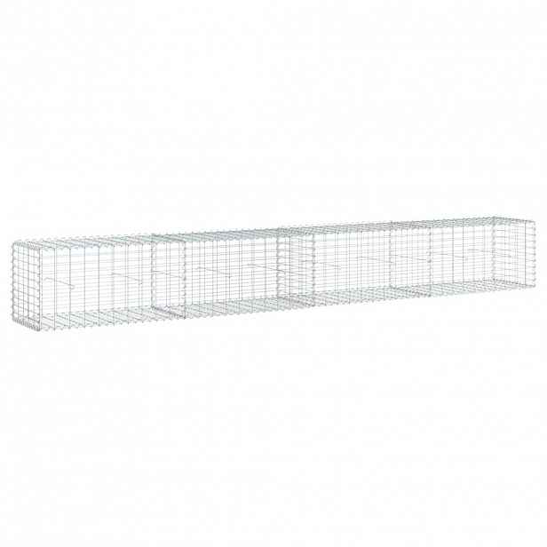 vidaXL Gabionový koš s víkem 400 x 50 x 50 cm pozinkované železo