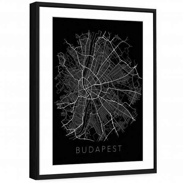 Strukturální Obraz Pasparta V Rámu Město Obývací Pokoj Ložnice 60x40