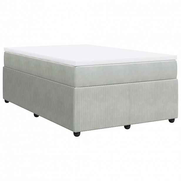 vidaXL Box spring postel s matrací světle šedá 120x190 cm samet