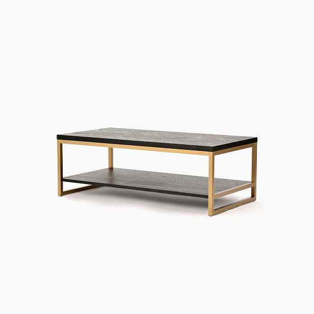 LivinHill Konferenční stolek Seville 120 cm z masivu černý/zlatý