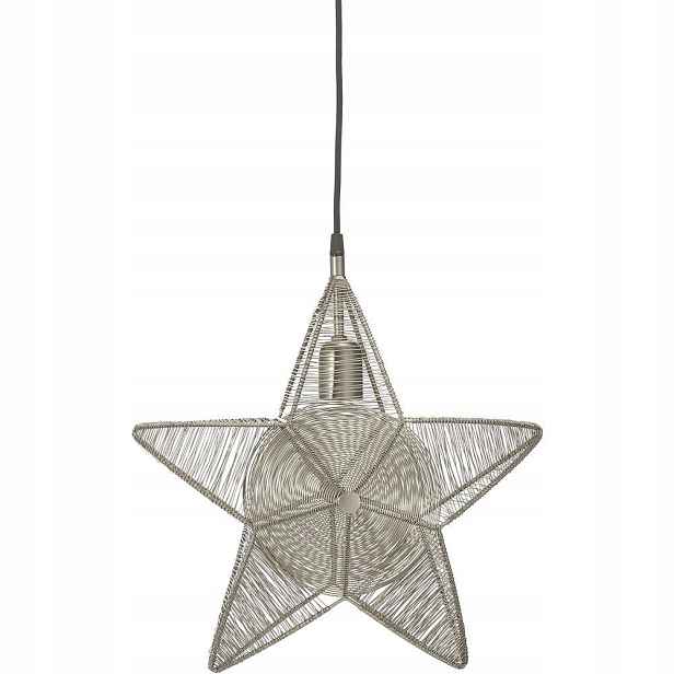 Pr Home Závěsná lampa Hvězda stříbrná kovová vánoční 40 cm E27 3714001