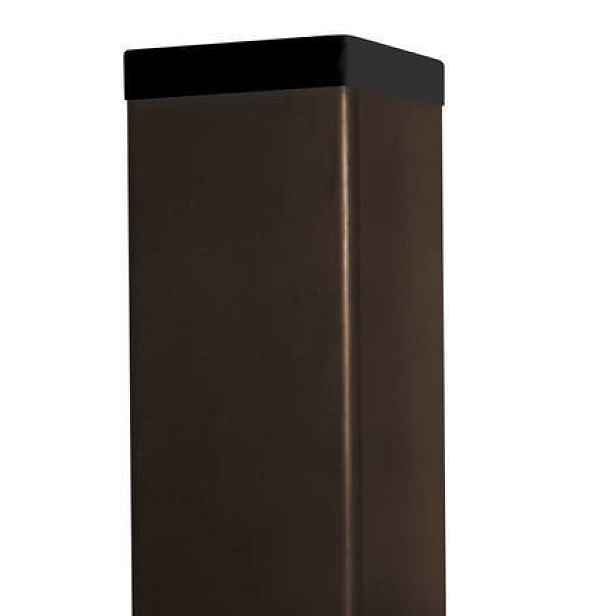 Sloupek poplastovaný DŘEVOplus hnědý 60×60 mm 1,6 m řez