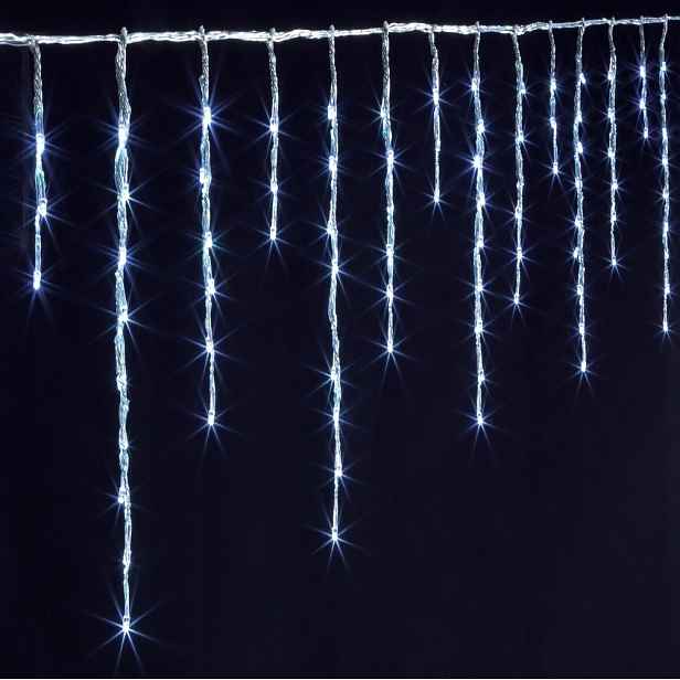 Světelný Závěs 120 Led Bílá Vánoční Dekorace Vánoční Osvětlení Rampouchy