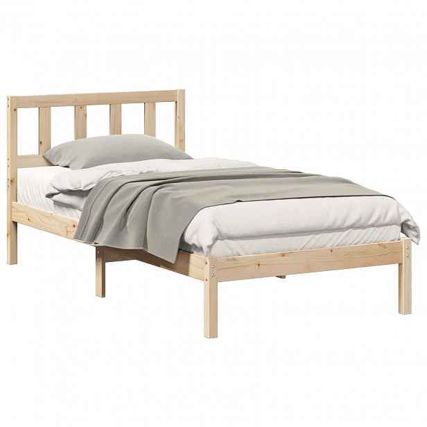 vidaXL Rám postele s čelo Hnědá 75 x 190 cm Masivní borové dřevo