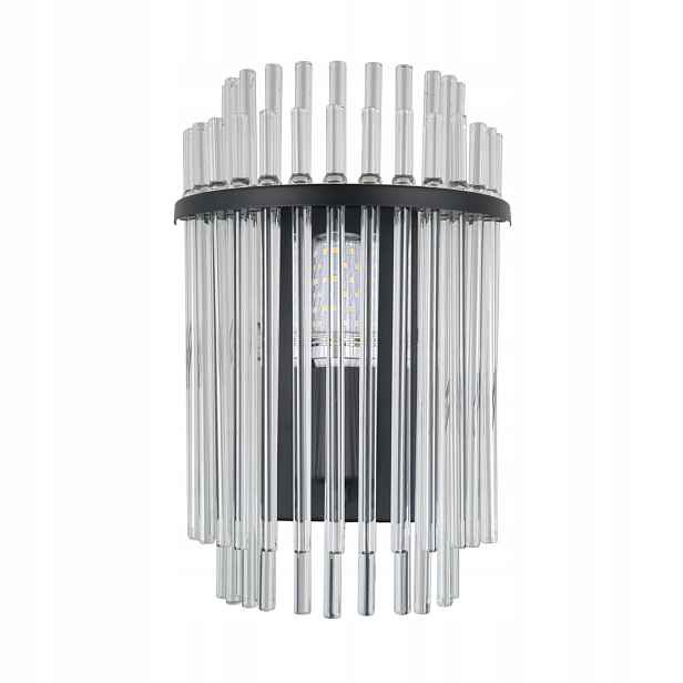 Nástěnné svítidlo Italux Bonte černé skleněné 1xE14 40W IP20 moderní