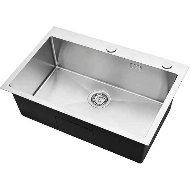 Naxos 80 New Barva Ocel Kartáčovaná Ocelový dřez Do Skříňky 80 CM