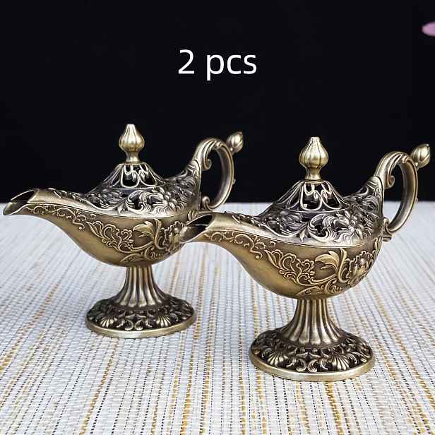TEMU Sada 2 ks, Držák vonných tyčinek Aladinova lampy, Vintage květinový štěstí talíř držák vonných tyčinek, Domácí vnitřní dekorace, Vhodné pro