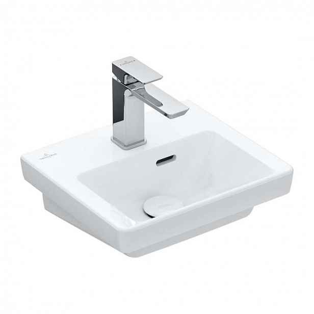 Villeroy & Boch Subway 3.0 - Umývátko nábytkové 37x31 cm, s přepadem, otvor pro baterii, CeramicPlus, Stone White 437037RW