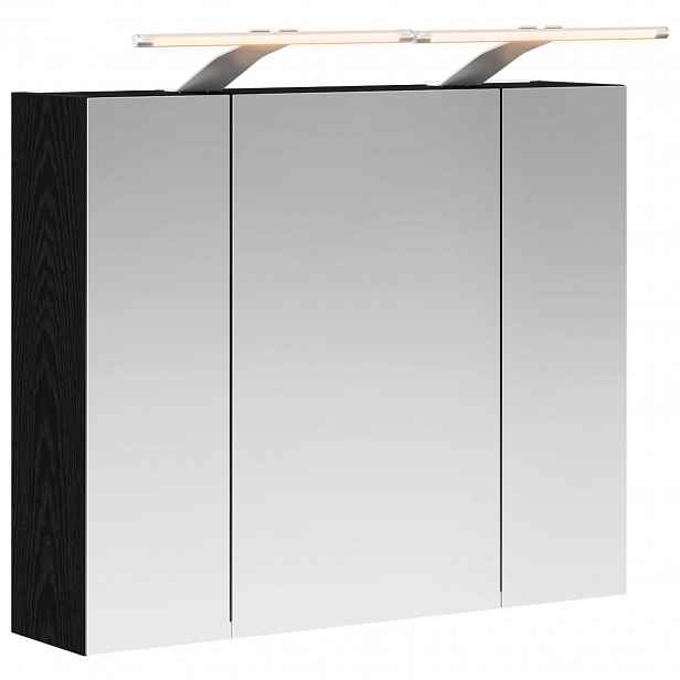 vidaXL Koupelnová zrcadlová skříň Černý dub 60 x 14,5 x 50 cm