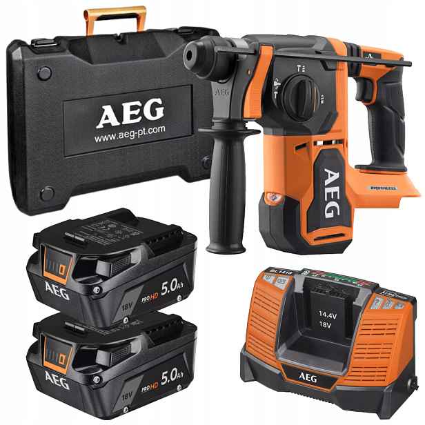 Vrtačka Aeg BBH18BL2-502C Sds+ 18V 2x5.0Ah nabíječka kufr
