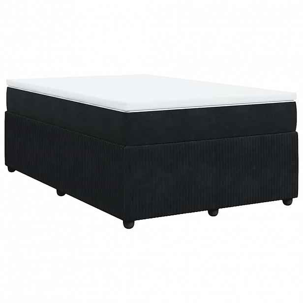 vidaXL Box spring postel s matrací černá 120 x 190 cm samet