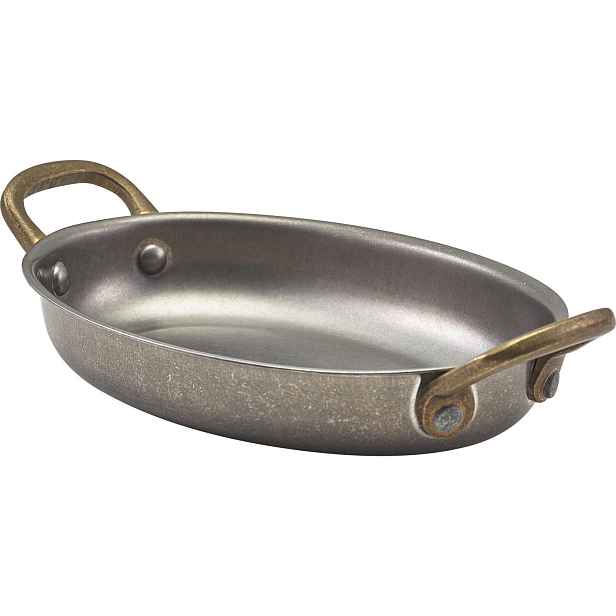 Genware Servírovací hrnec ovál, nerezová ocel Vintage, objem: 0,35 litru