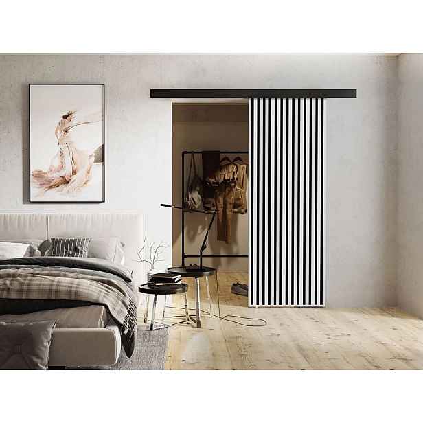 Posuvné interiérové dveře MIDLAND - 70 cm, bílé / černé