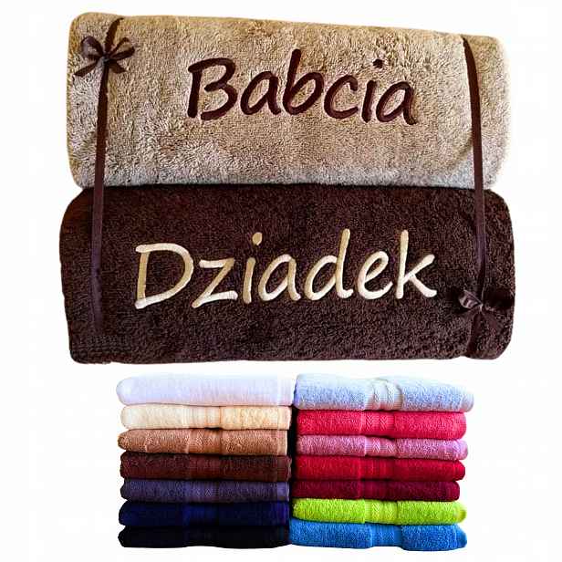 Ručníky Babička Dědeček dárek ke Dni babičky a dědečka pro prarodiče Výšivka