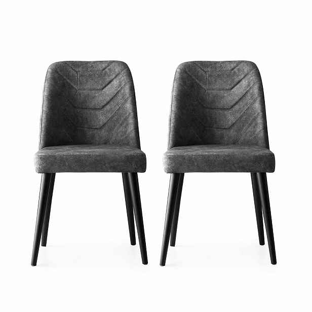 Sada jídelních židlí Dallas Anthracite and Black, 2 ks