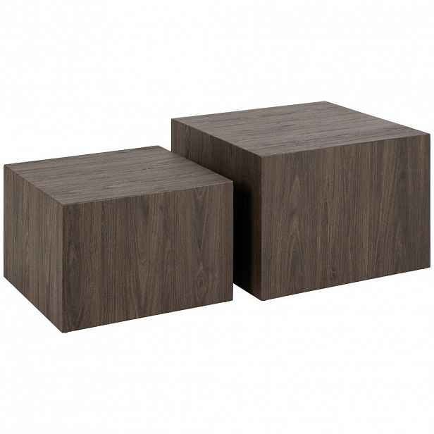 SADA KONFERENČNÍCH STOLKŮ, tmavě hnědá, kompozitní dřevo, 50/58/40/50/33/58 cm