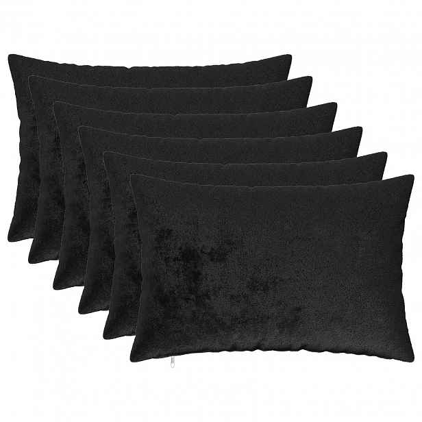 vidaXL Povlak na polštář 6 pcs HEERLEN Černá 30 x 50 cm Flanel