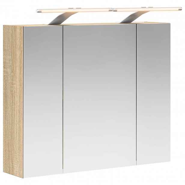 vidaXL Koupelnová zrcadlová skříň Sonoma dub 60 x 14,5 x 50 cm