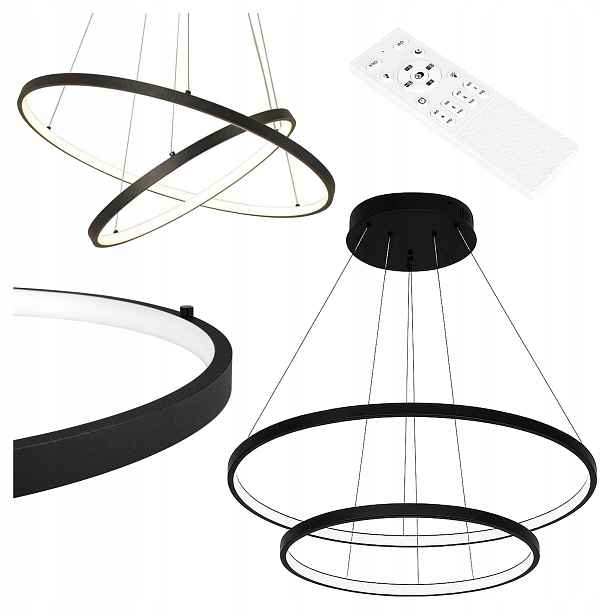 Závěsná stropní lustrová lampa Ring Led Stropní Svítidlo Ø60 cm 3000-6500K moderní