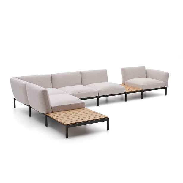 Béžová čalouněná zahradní pohovka (levý roh) Sorells – Kave Home