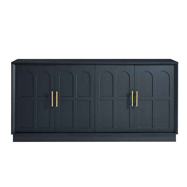 Modfu KOMODA z MDF 169x40x80 cm černá s nastavitelnými policemi a ochranou proti převrácení