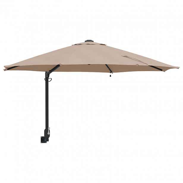 vidaXL Zahradní slunečník 248 x 248 x 148 cm Polyester a ocel Taupe