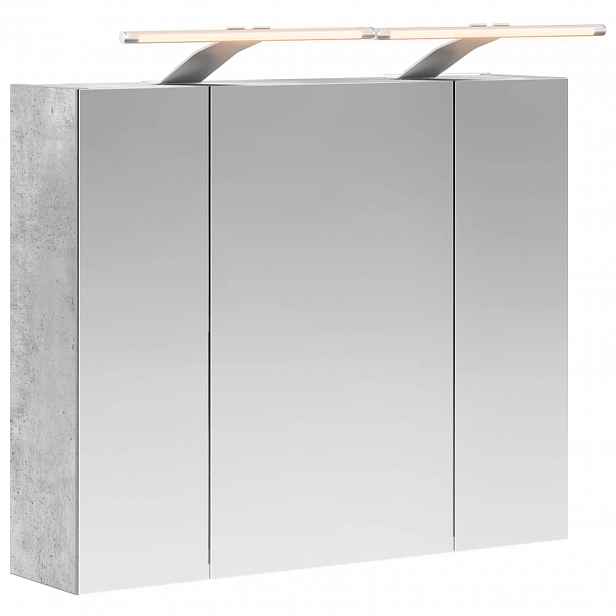vidaXL Koupelnová zrcadlová skříň Betonově šedá 60 x 14,5 x 50 cm