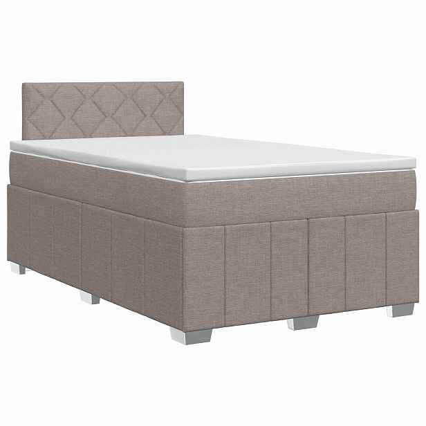 vidaXL Postel boxspring s matrací s čelo Taupe 120 x 190 cm Textil