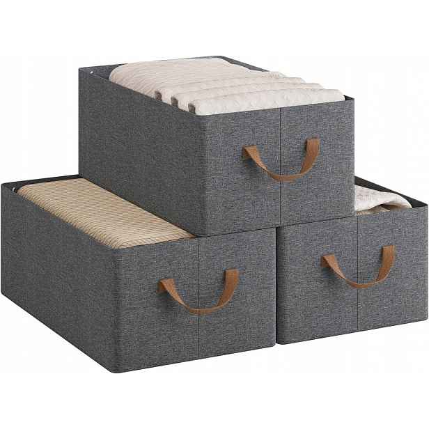 Woltu Boxy Na Skladování Košů Skládací Sada 3 Ks 47 X 28 X 20 CM