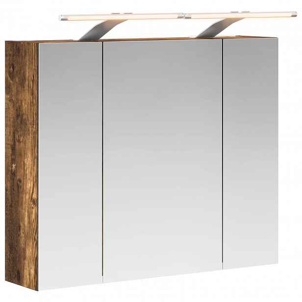 vidaXL Koupelnová zrcadlová skříň Kouřový dub 60 x 14,5 x 50 cm