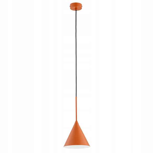 Závěsná lampa oranžová kuželovité stínidlo 1xE27 15W Fabo Alfa