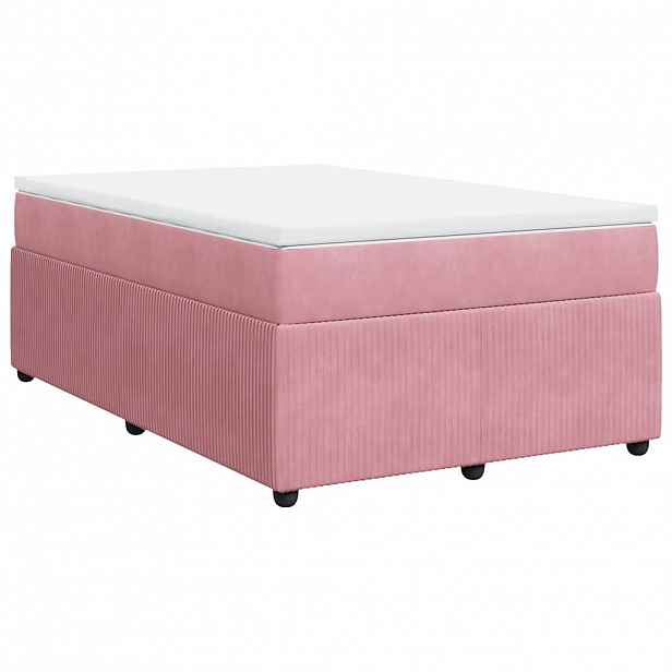 vidaXL Box spring postel s matrací růžová 120x190 cm samet