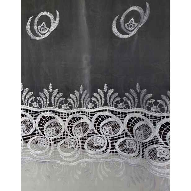 Mg organtin Bílý Gipiura Výšivka 330x250 cm obšitá páskou