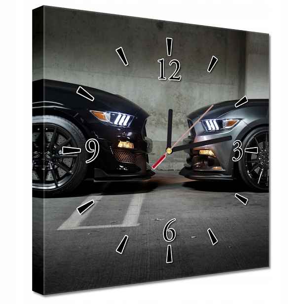 Nástěnné hodiny 30x30 Face to face Mustang