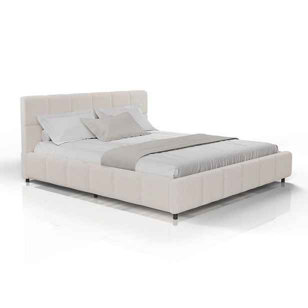 Polstrovaná postel 180x200 cm, moderní design, béžová