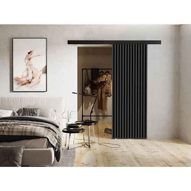 Posuvné interiérové dveře MIDLAND - 70 cm, antracitové / černé