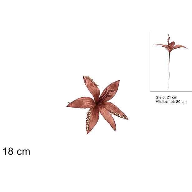 PROHOME - Růže vánoční 30cm zapichovací starorůžová