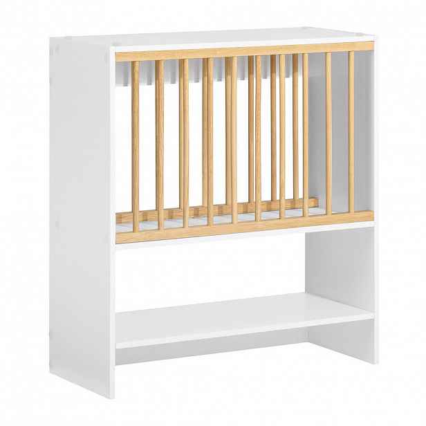 SoBuy STOJAN NA TALÍŘE s 1 policí Bílá 64x24x71cm Nordický