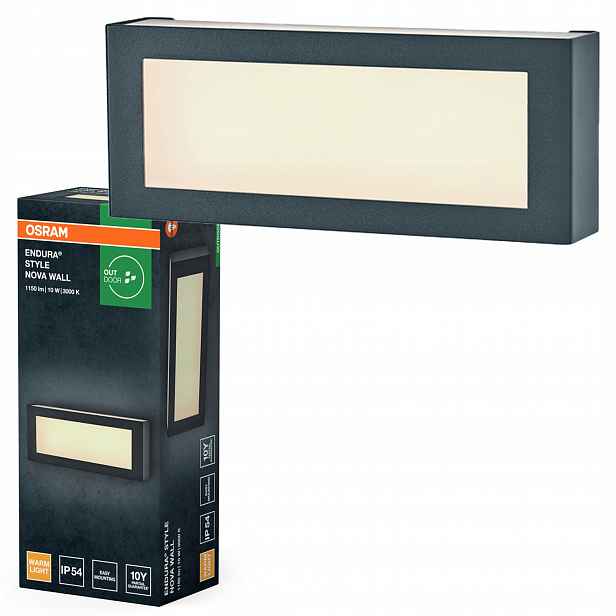Zahradní nástěnné svítidlo Venkovní fasádní Led lampa 10W 700lm 3000K IP54 Osram