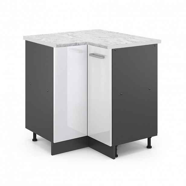 Vicco ROHOVÁ SKŘÍŇKA R-Line Bílá vysoký lesk 75.6 cm PD Mramor