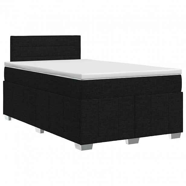 vidaXL Postel boxspring s matrací s čelo Černá 120 x 200 cm Textil