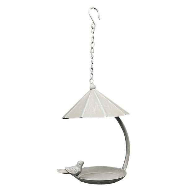 Exner Závěsné krmítko s dekorativním ptáčkem BIRDY 43 cm bílé