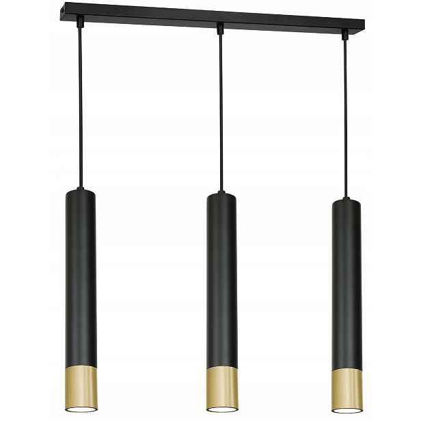 Luminex Závěsná lampa Nest 3xGU10, černá matná/zlatá