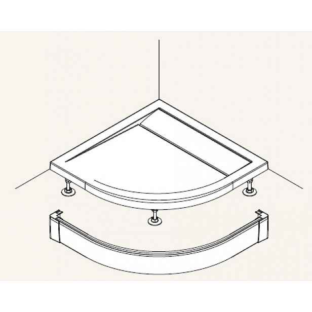 SanSwiss PWIR 55 080 04 Přední panel hliníkový pro čtvrtkruhovou vaničku 80×80 cm - bílý