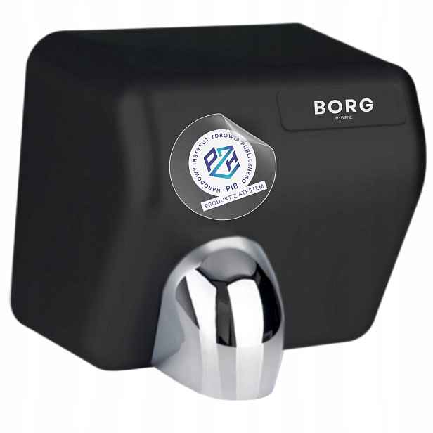 Sušička rukou 2500 W Borg Flowmaster Černá Pohyblivá tryska Sušení 15 sekund