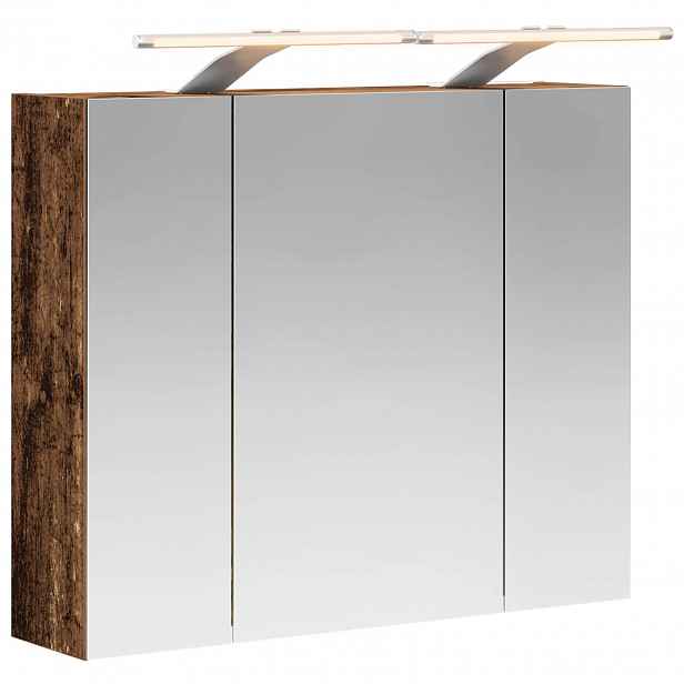 vidaXL Koupelnová zrcadlová skříň Staré dřevo 60 x 14,5 x 50 cm