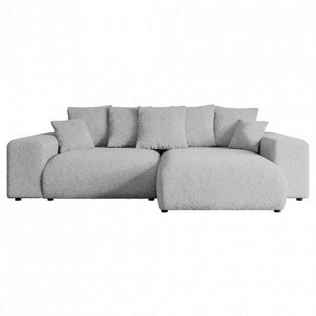 ALTDECOR ROHOVÁ SEDACÍ SOUPRAVA s otomanem vpravo ESKAR-L 266x176x72 světle šedá buklé