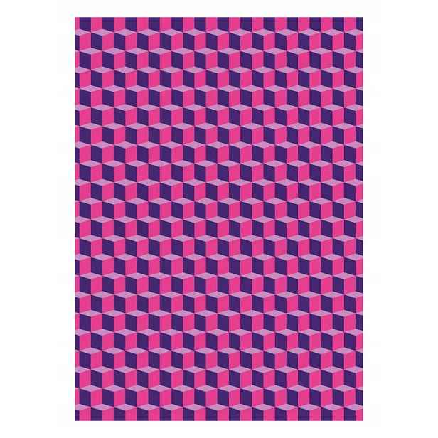 Fototapeta Geometrické kostky iluze fialová-růžová vinylová 184x254 lepidlo