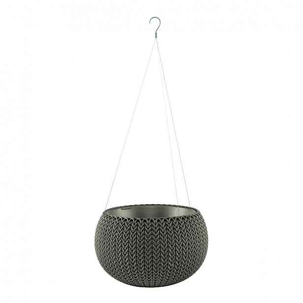 Keter Závěsný květináč Cozies S hnědá, 3,2 l, 28 x 18 cm